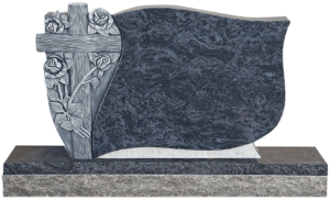 Special Design 72302 Special Serp Top w/Antique Cross & Flowers on base with 2 inch polished margin