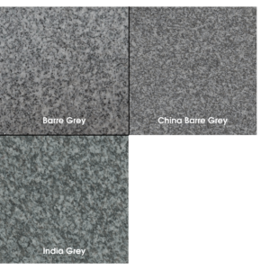 Grey Granite Comparison with Barre Grey, China Barre Grey, and India Grey