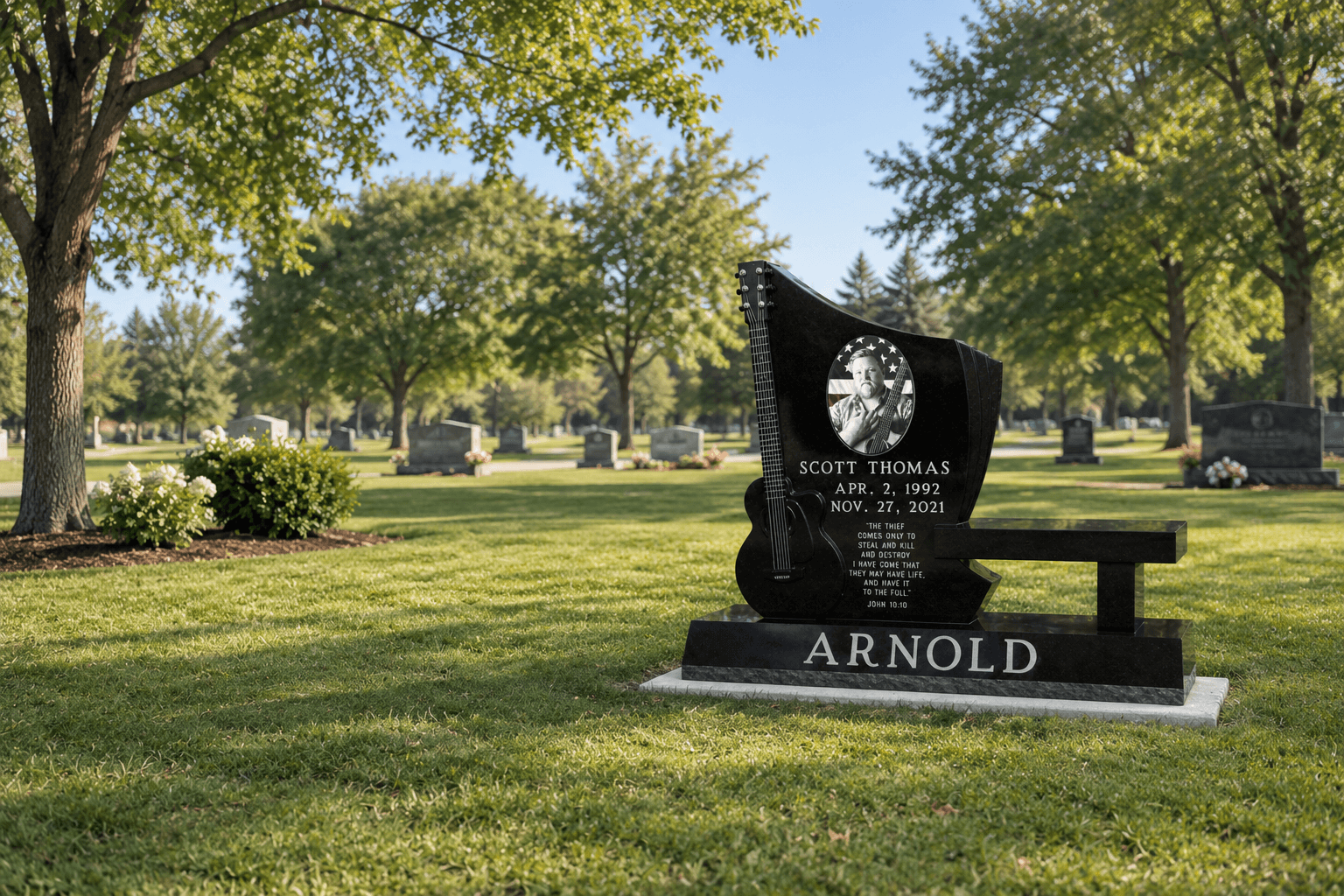 Jet Black Custom Guitar Monument